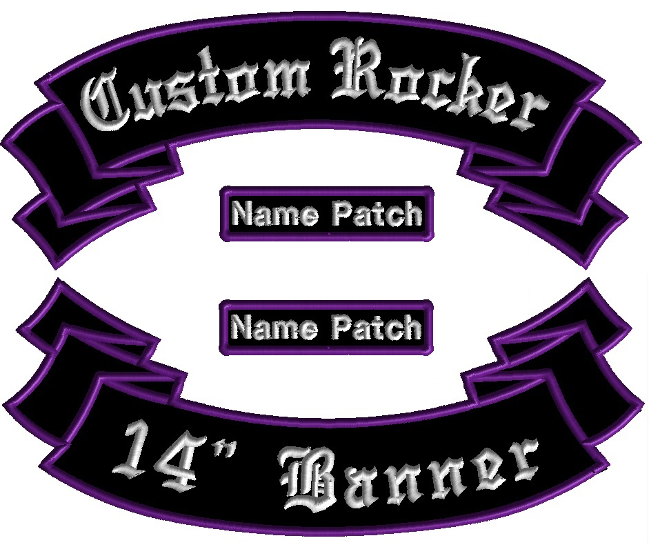 4 Inches Bottom Banner Custom Name Tag Biker patch