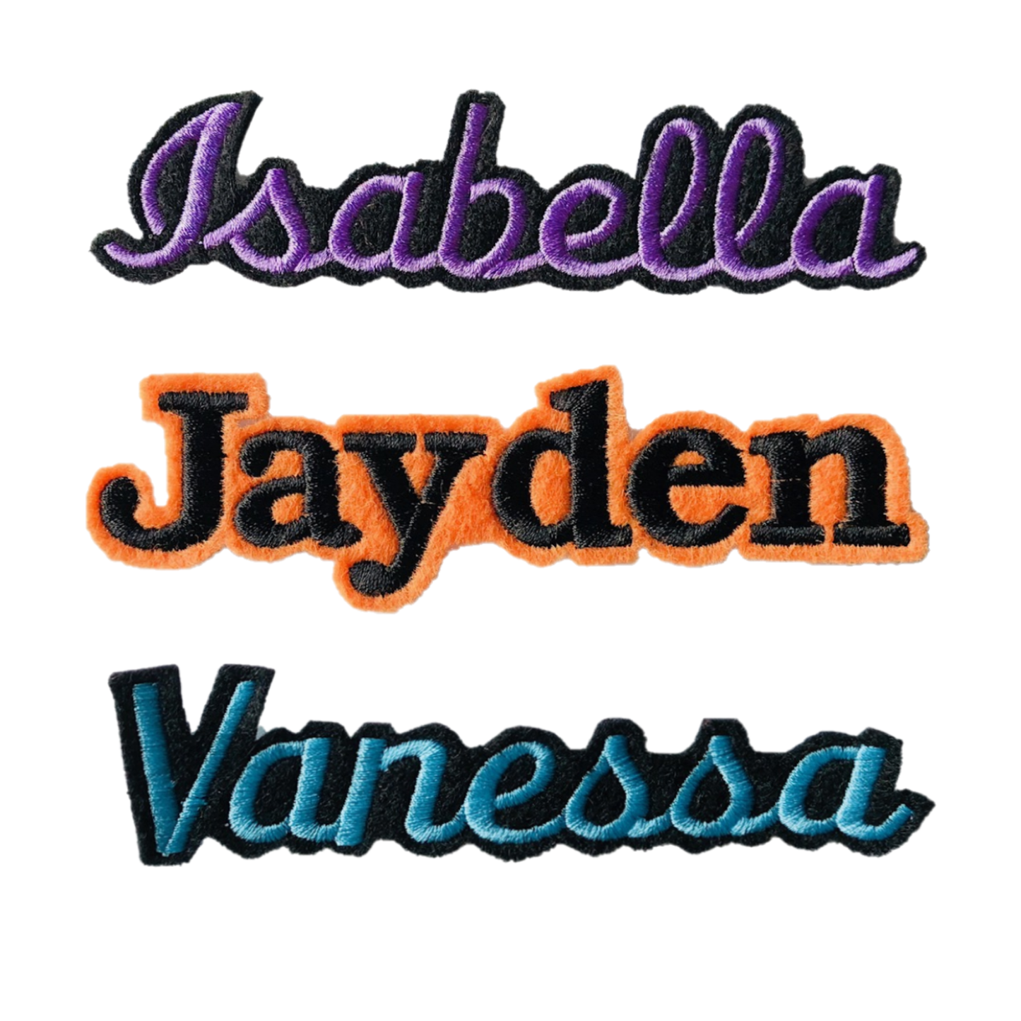 Name Patches with Felt Contour Border