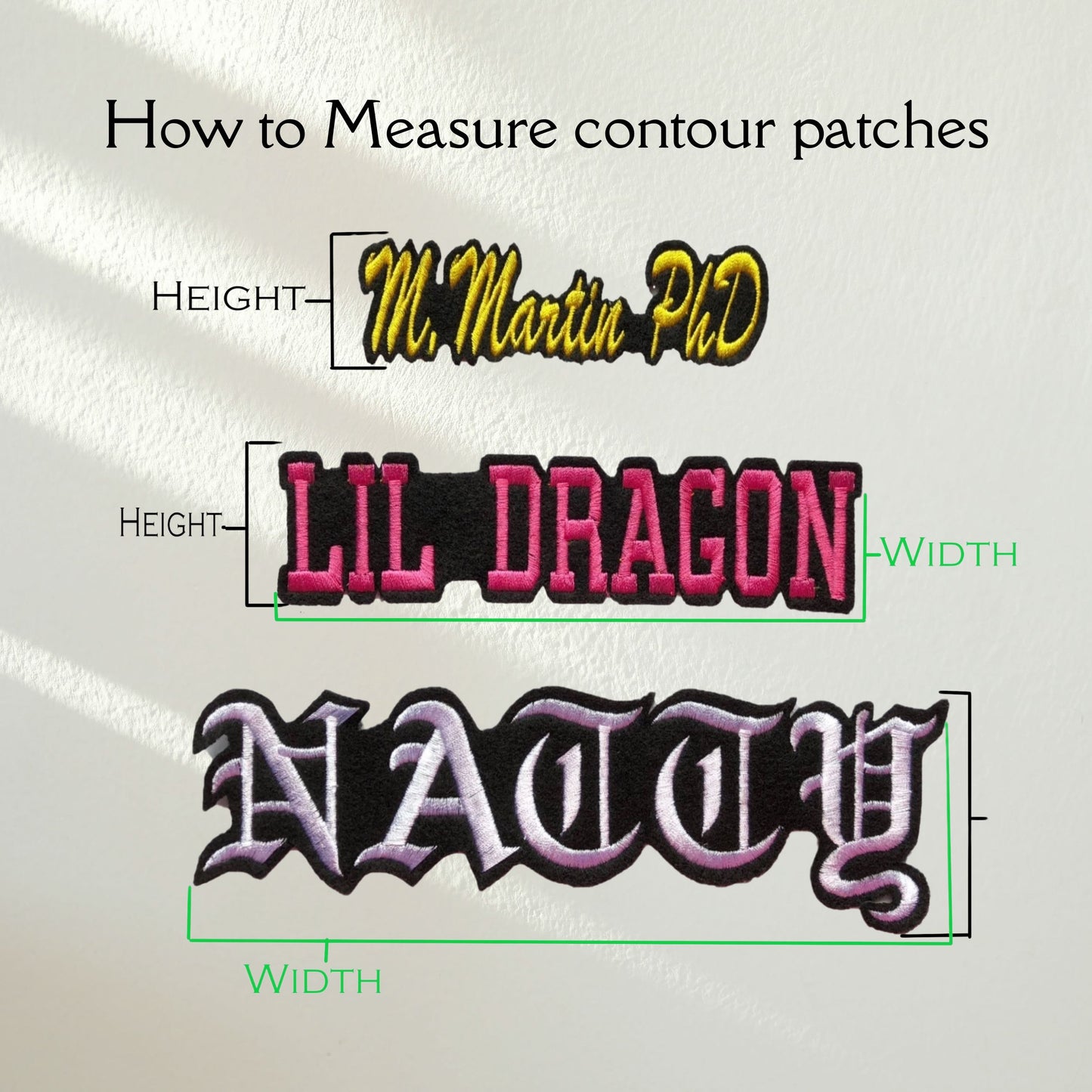 Name Patches with Felt Contour Border