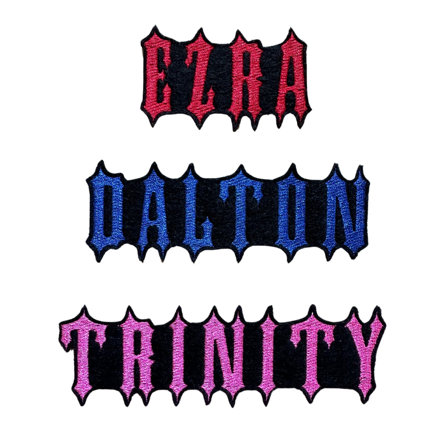 Name Patches with Felt Contour Border