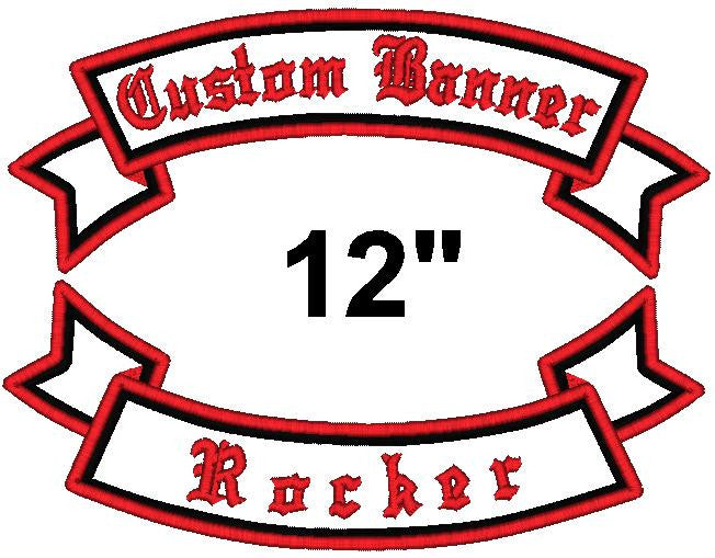 Double border 12" Ribbon Banner Rocker