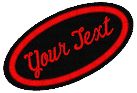 Oval Felt Custom Embroidered Name Patches