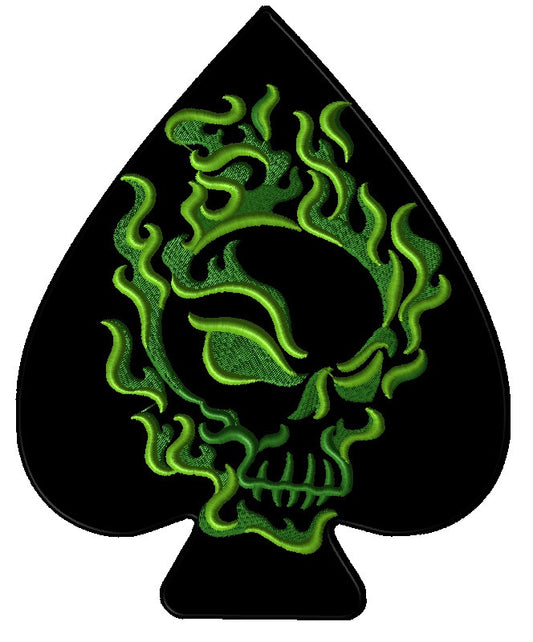 Spade Flame Skull Patch