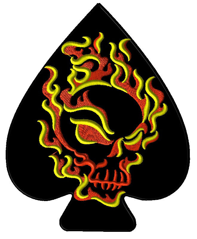 Spade Flame Skull Patch